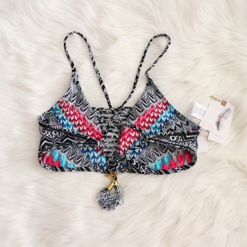 NWT Jessica Simpson Bohemian Tribal Print Bikini Swim Set Size Small - Picture 7 of 13